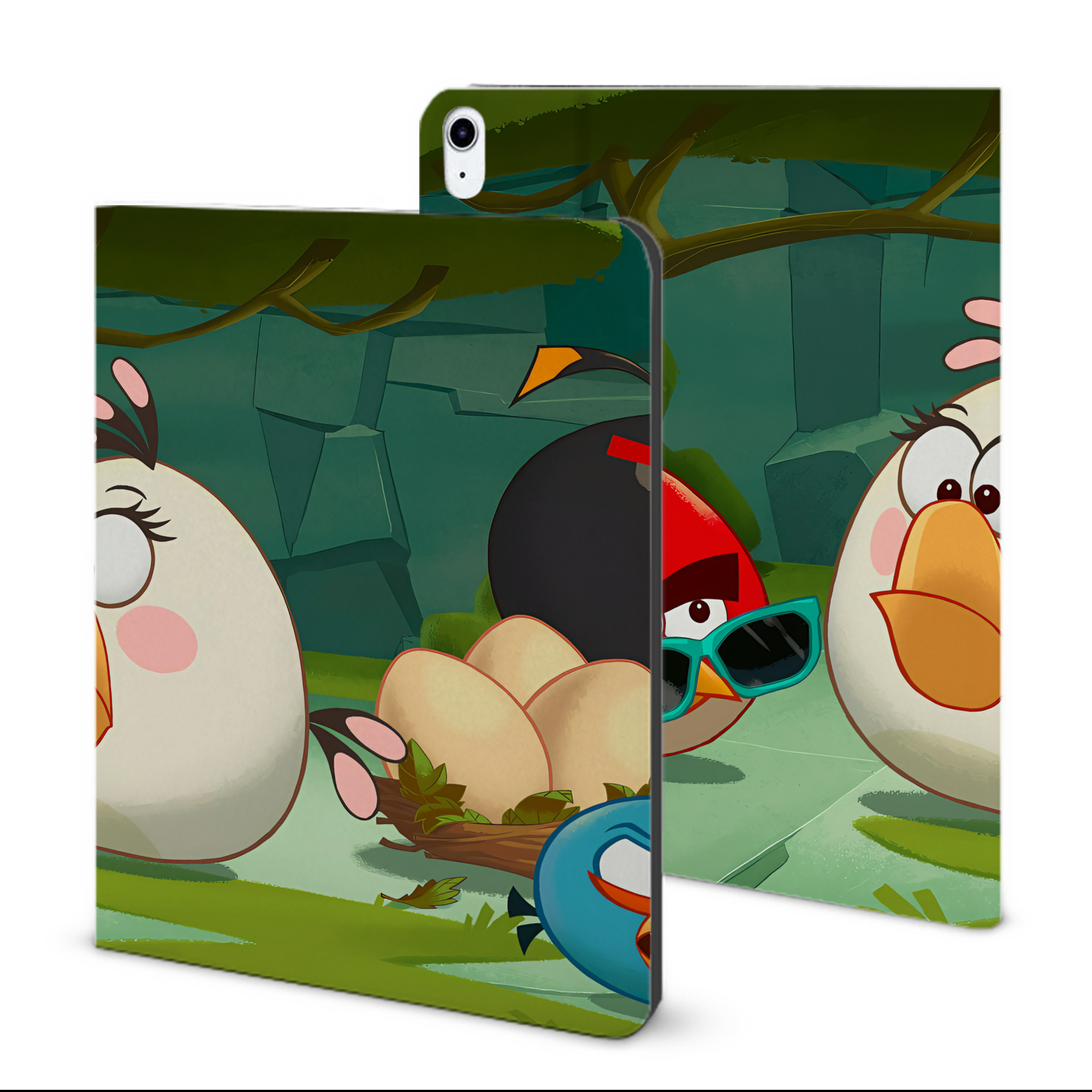 （画像用） Angry Birds アングリーバード IPad ケース ブック型 PUレザー TPU 耐衝撃 軽量 薄型 ペン収納なし 全面保護 IPad 各モデル対応